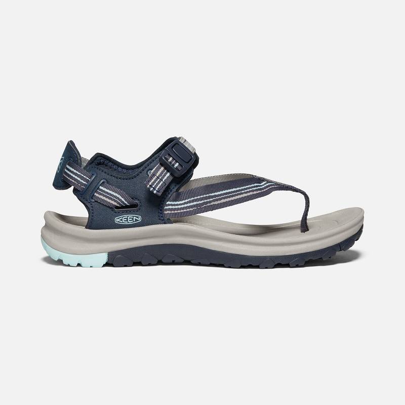 Keen Terradora II Toe Post Trekkingsandalen Damen DE-18067 Navy/Light Blue - Keen Damenschuhe Navy